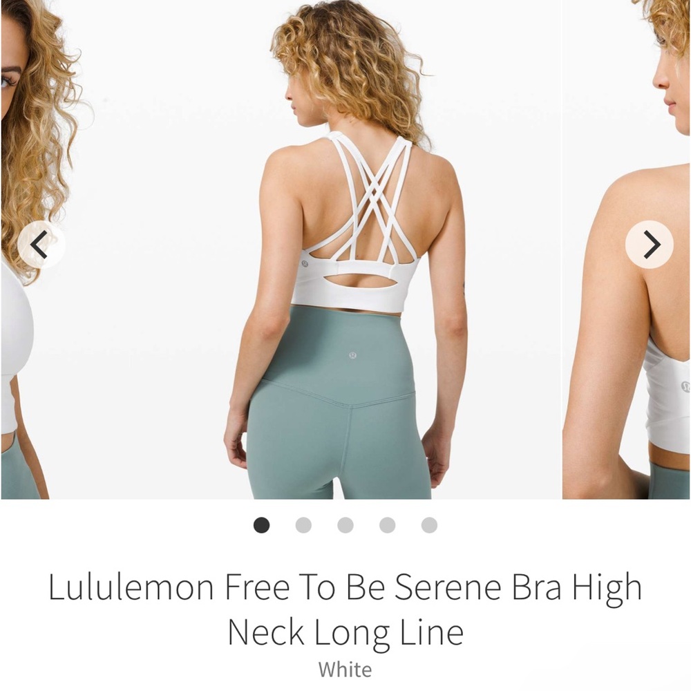 lululemon // Free To Be Serene Bra High Neck Long Line *SE - White